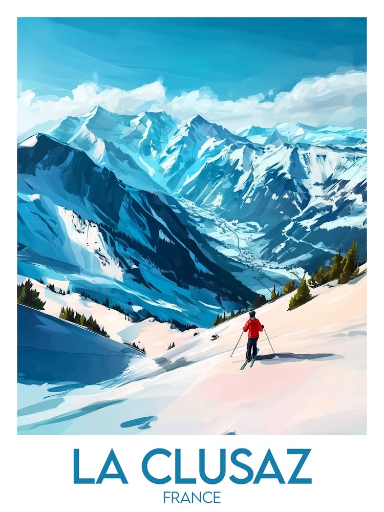 Affiche de voyage La Clusaz