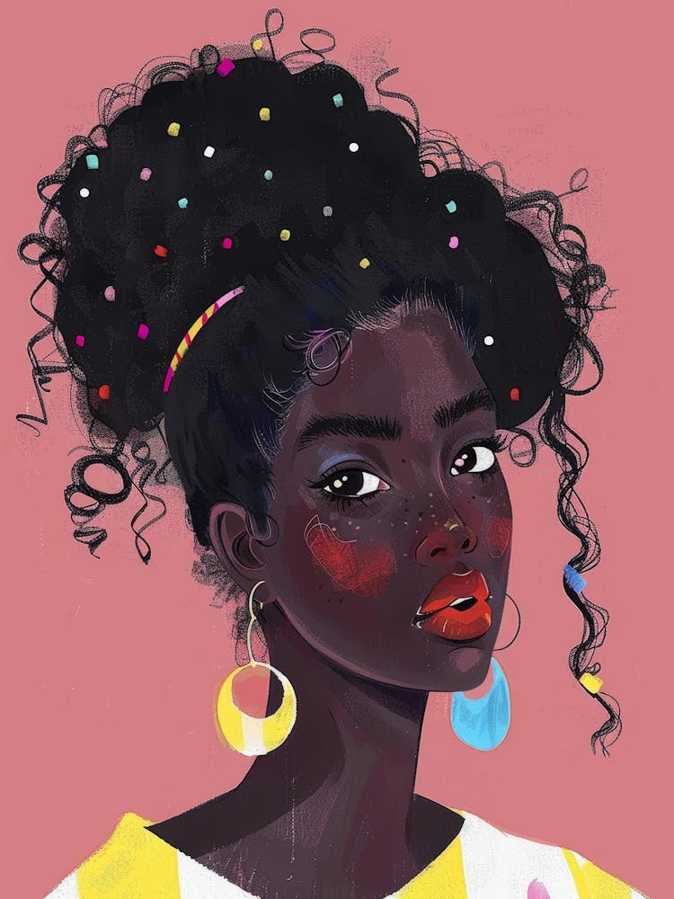 Black Girl With Colorful Hair