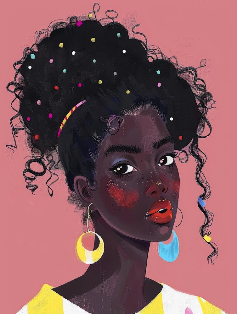 Black Girl With Colorful Hair