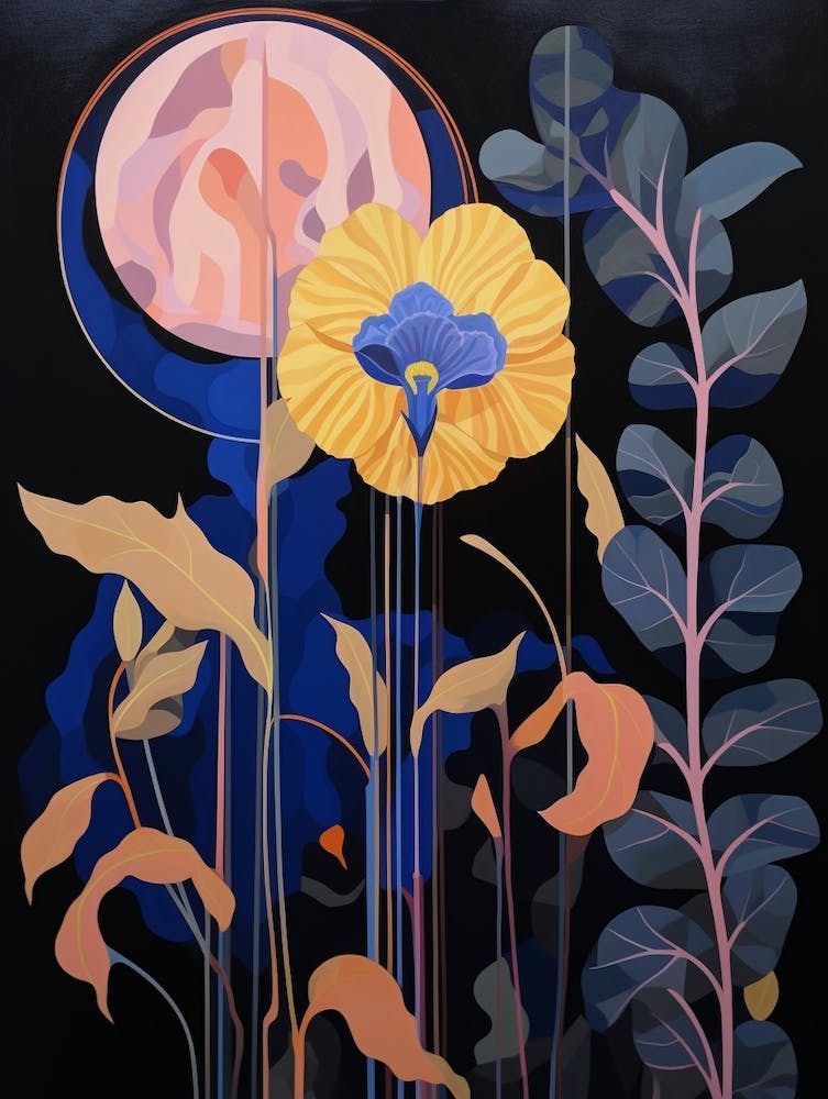Iris 1 Hilma Af Klint Inspired Flower Illustration