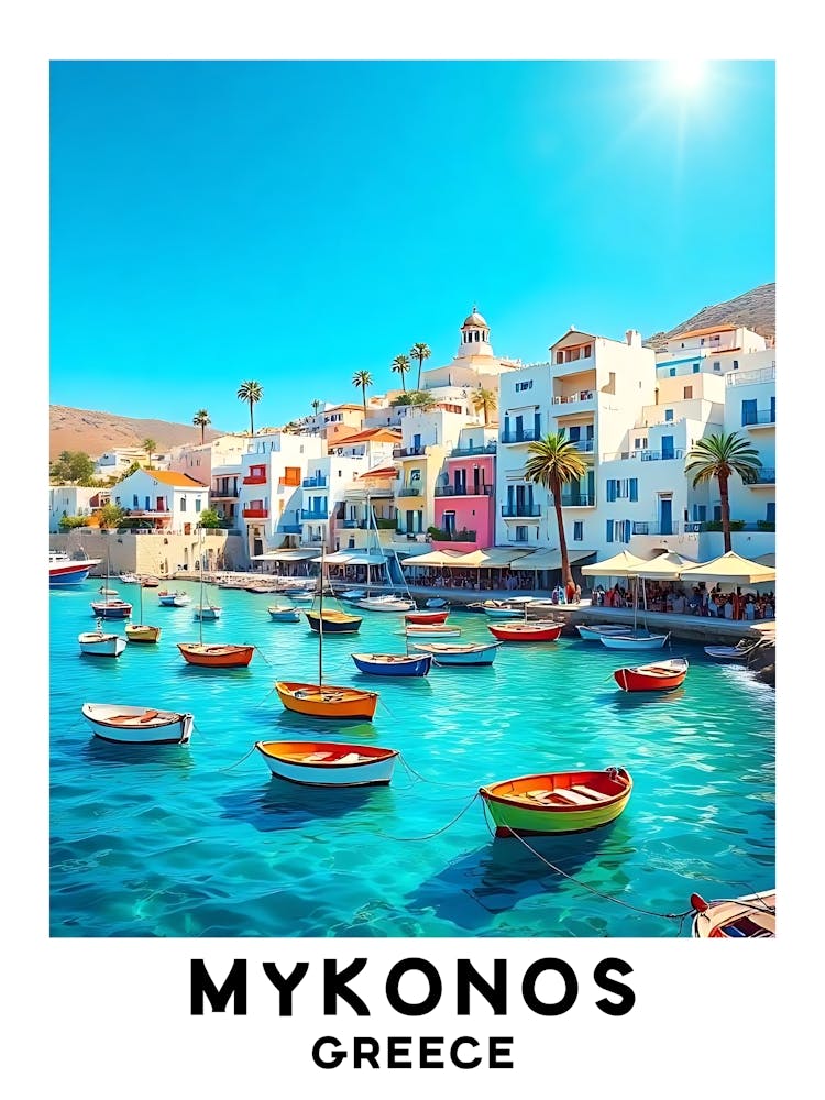 Mykonos - Greece Vintage Travel Poster 2