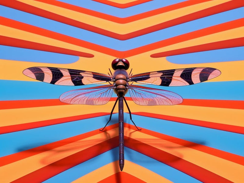Dragonfly Wandering Gilder Retro Style 3