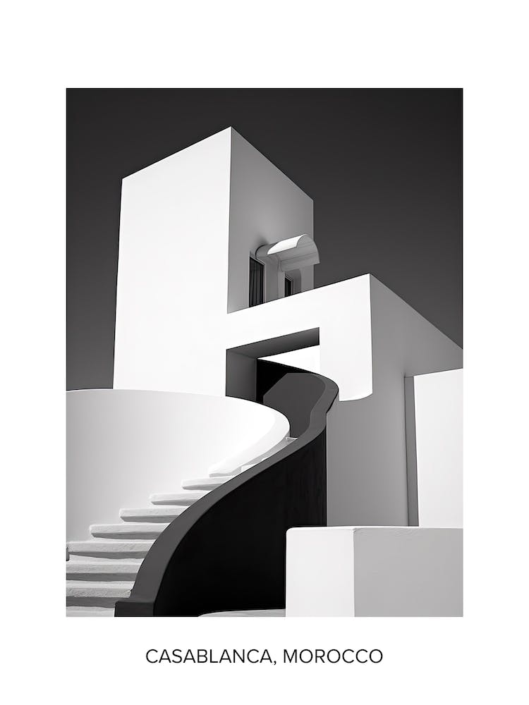 Poster Of Faro, Portugal, Photography In Black And White 1