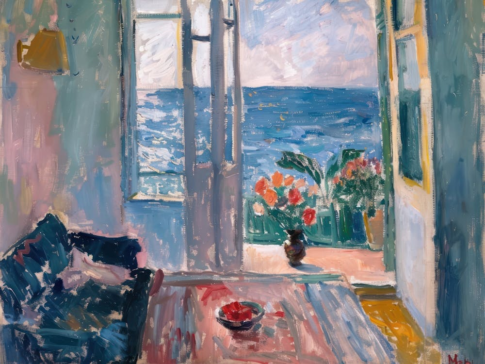 Tidal Calm Painting Inspired By Paul Cezanne