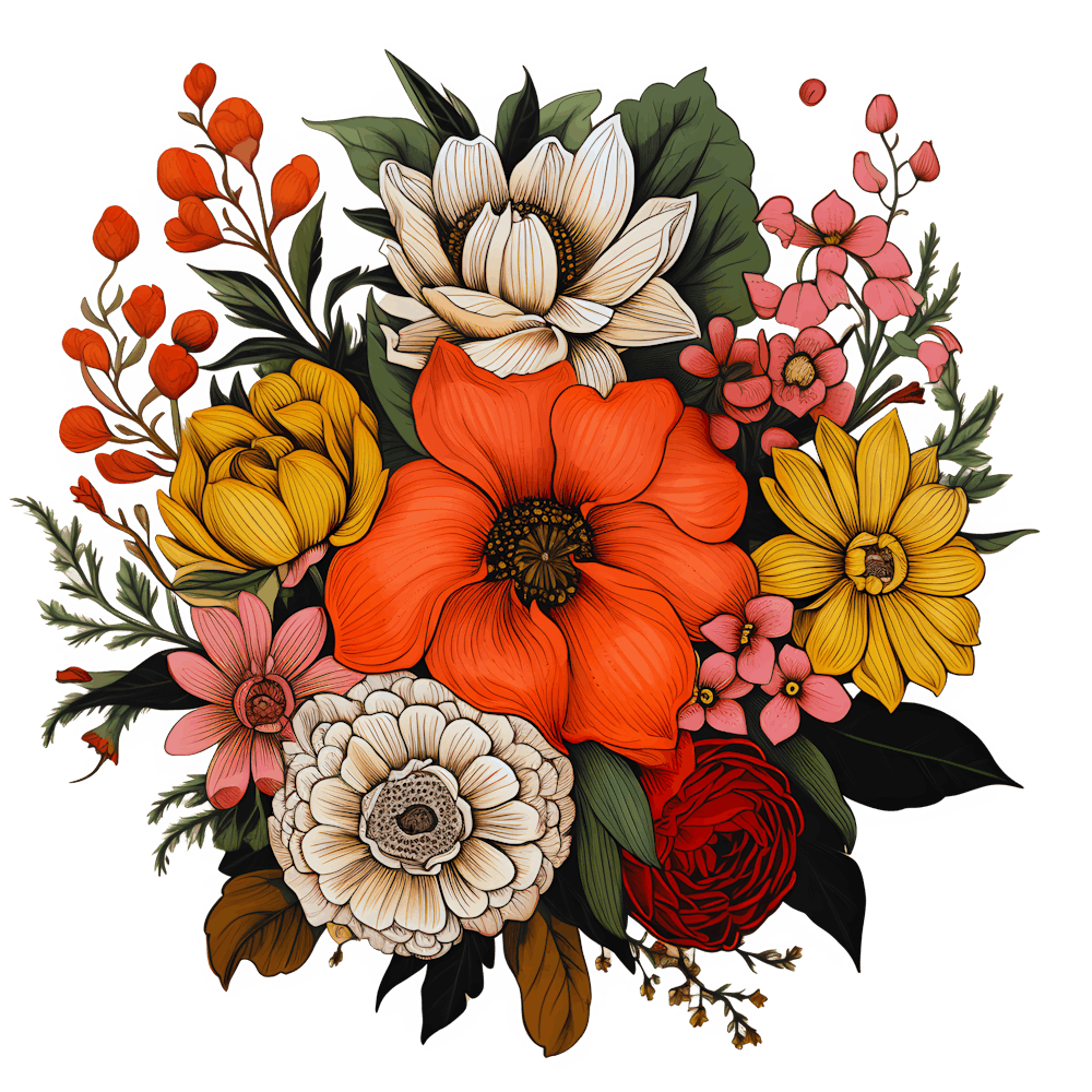 Crimson Caress Evening Blooms In Sunset Glow