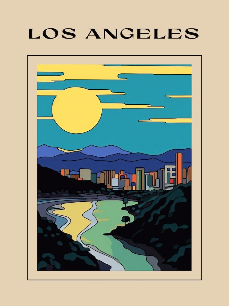 Minimal Design Style Of Los Angeles, Usa 1 Poster