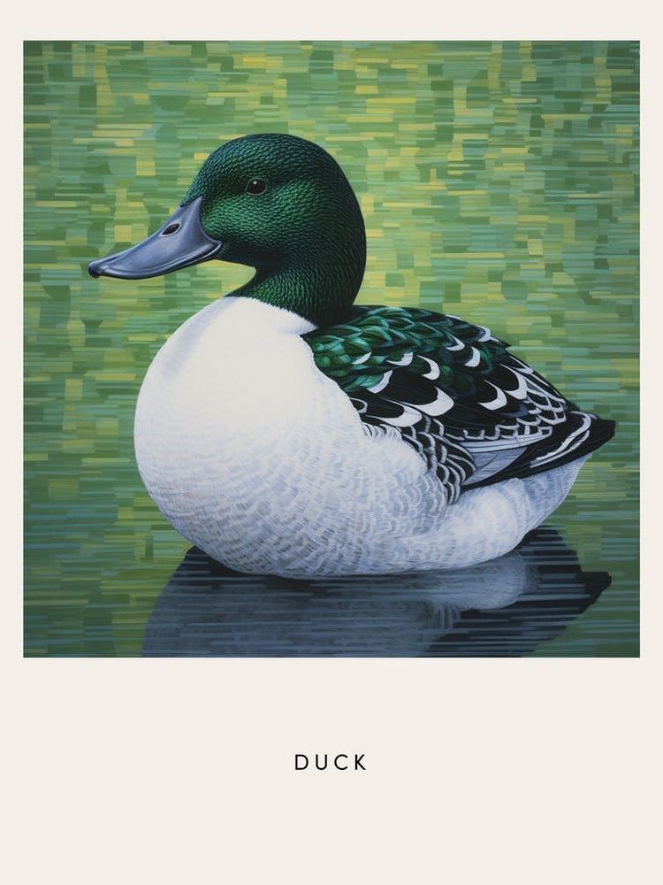 Ohara Koson Inspired Bird Painting Duck 2 Poster