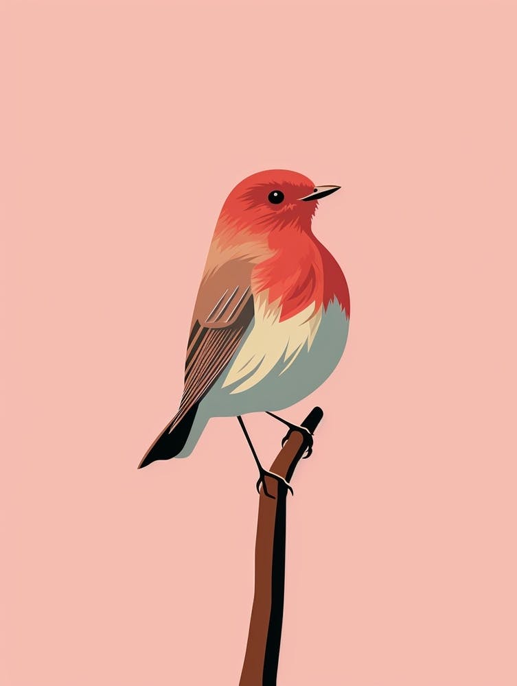 Minimalistische Rotkehlchen 1 Illustration