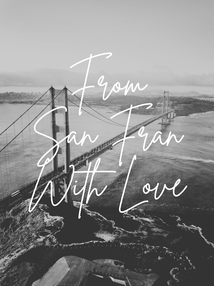 From San Fran with Love | San Francisco Wall Art | California | Golden Gate Bridge |Bedroom Living Room Office Decor | Black and White Travel Photography