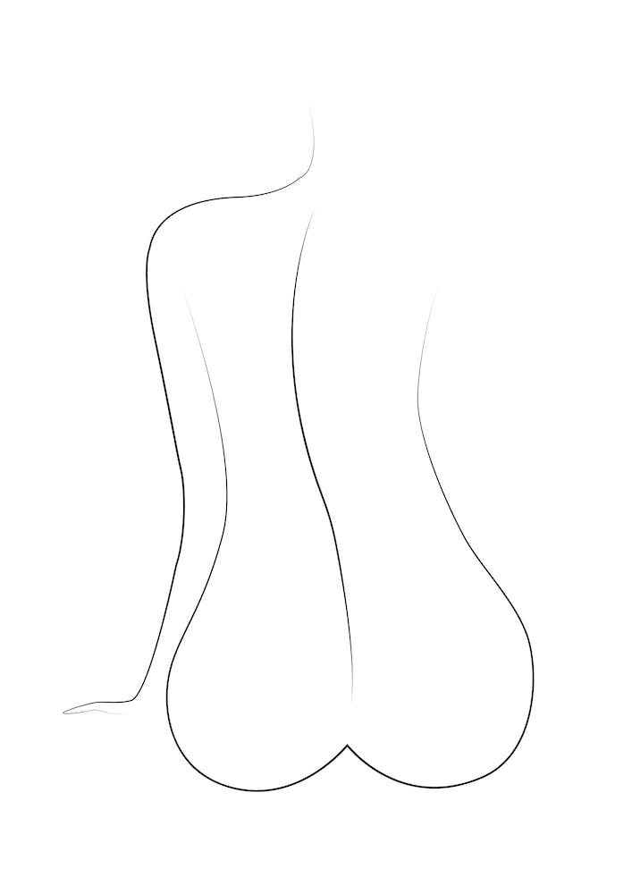 Naked Woman Drawing Line