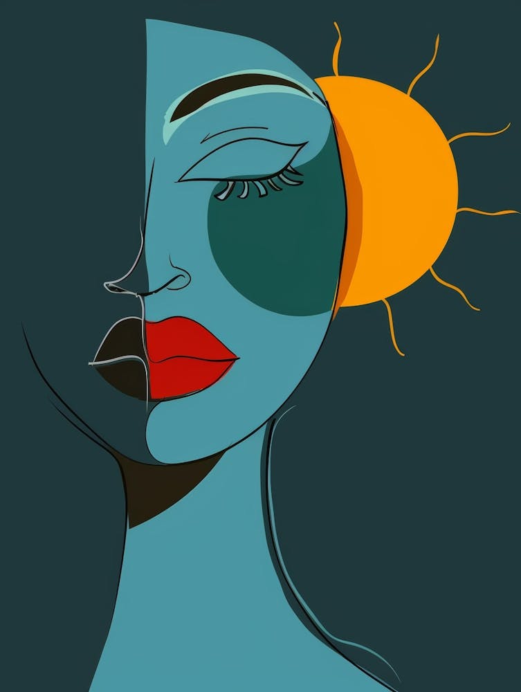 Woman With Sun Face