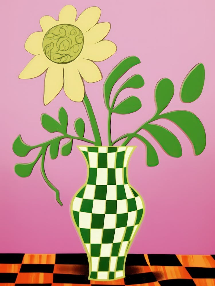 Wild Flowers Green Tones In Vase 4