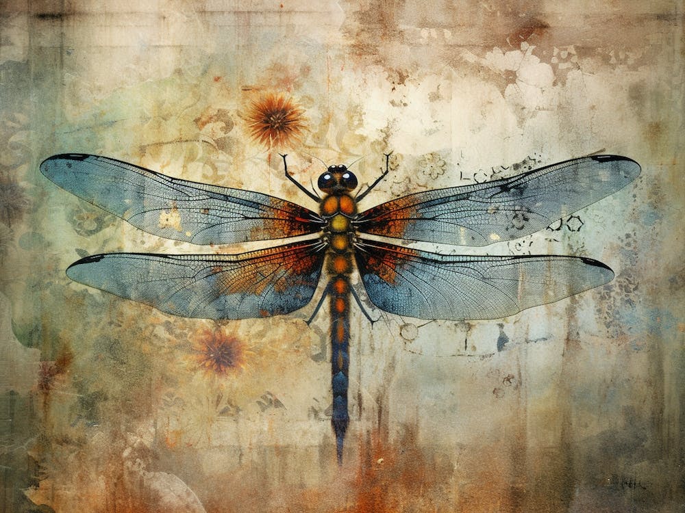 Dragonfly Illustration Meadow Watercolour 2