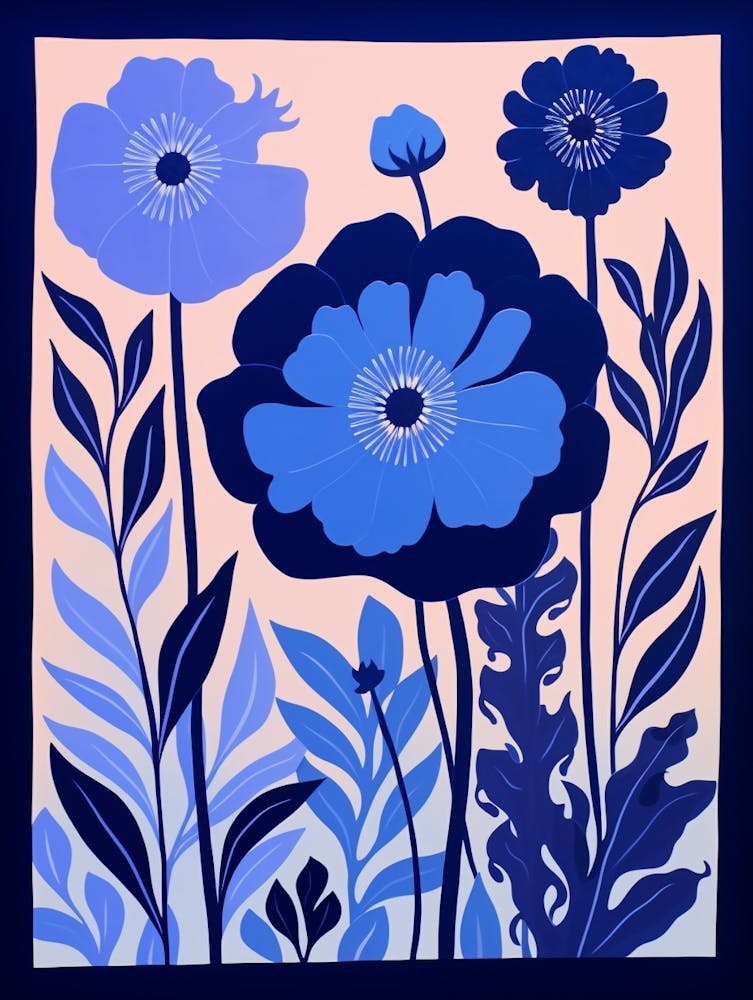 Blue Flower Illustration Cornflower 2