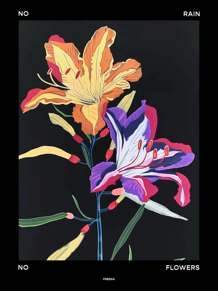 No Rain No Flowers Poster Freesia 3