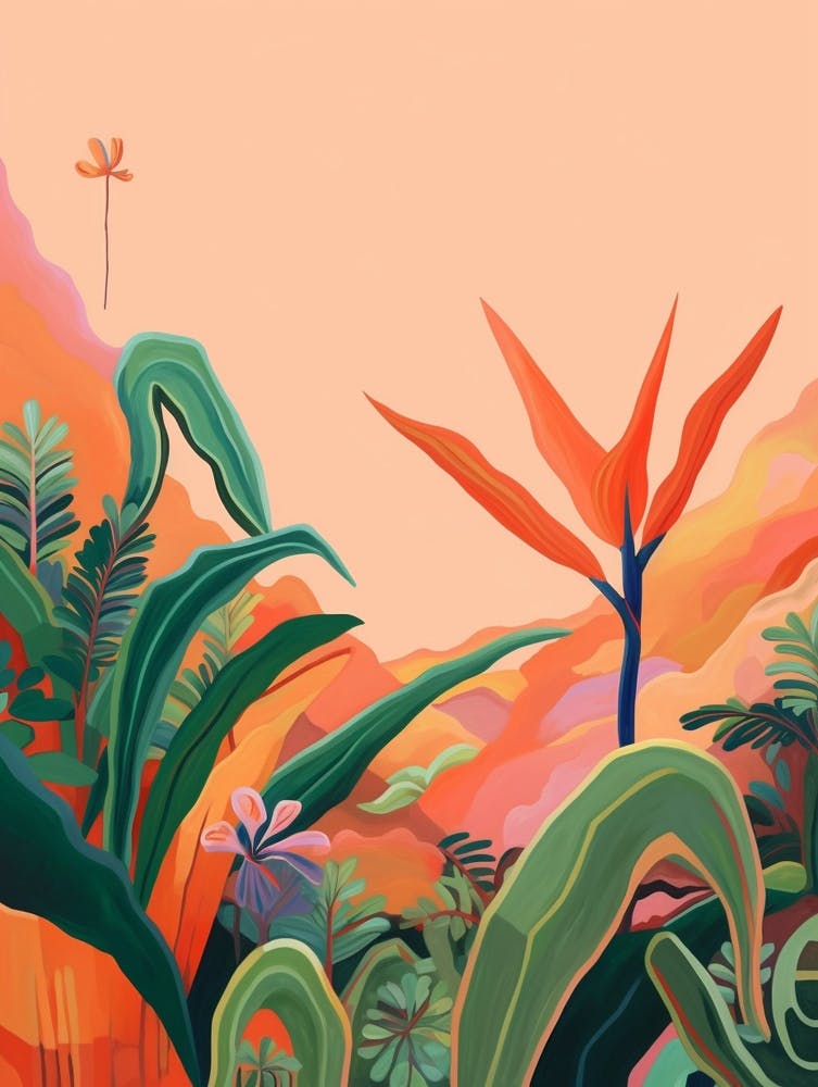 Boho Plant Painting Bird Of Paradise 4