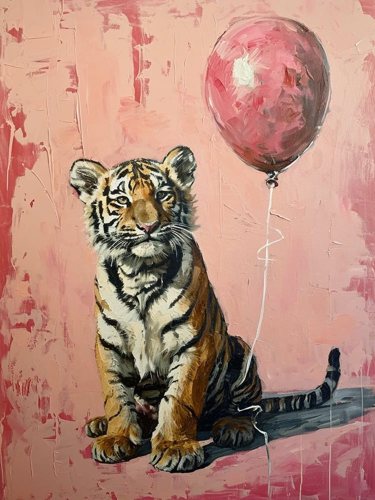 Cute Bengal Tiger 3 With Balloon