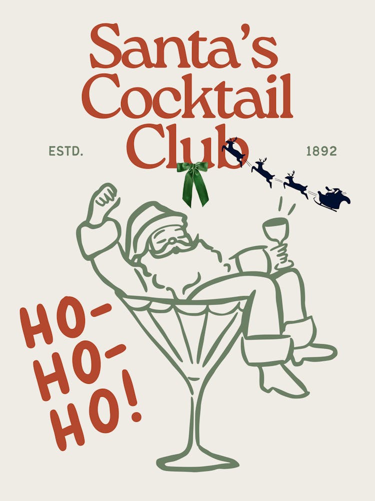 Santa’s Cocktail Club | Trendy Preppy Ho Ho Ho Christmas 1