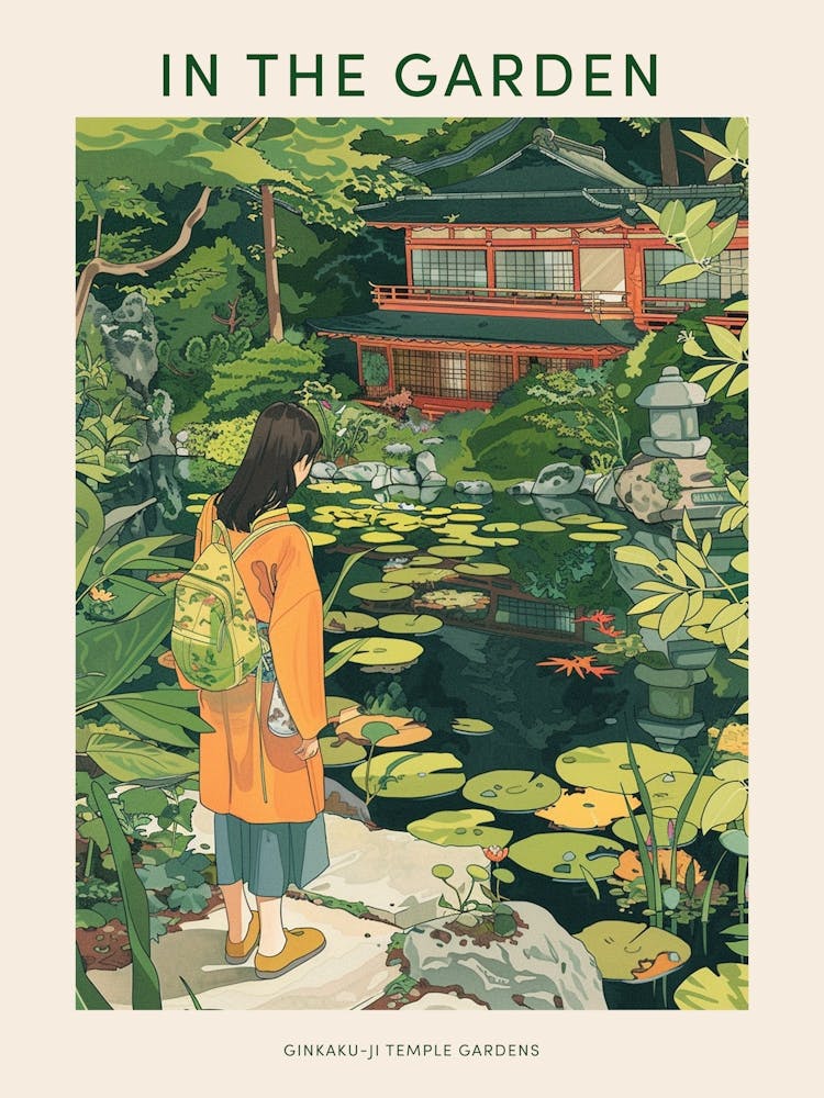 In The Garden Poster Ginkaku Ji Temple Gardens Japan 8