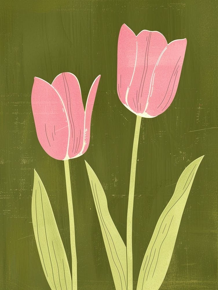 Pink & Green Tulip 3