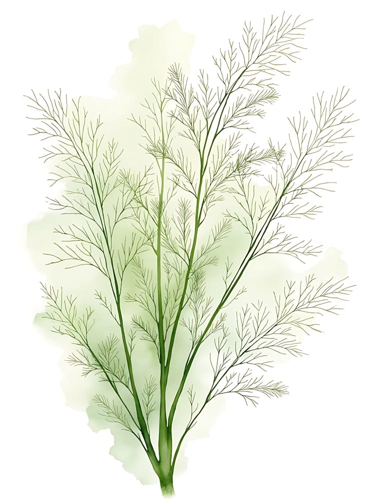 Soft Botanical Stems in Sage Tones