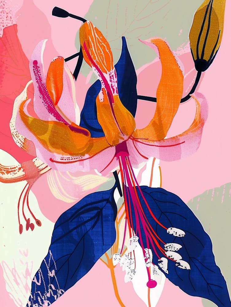 Farbenfrohe Blumenillustration Fuchsia 2