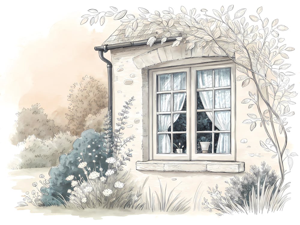 Minimalist Ink Sketch Of Softly Textured Renderi