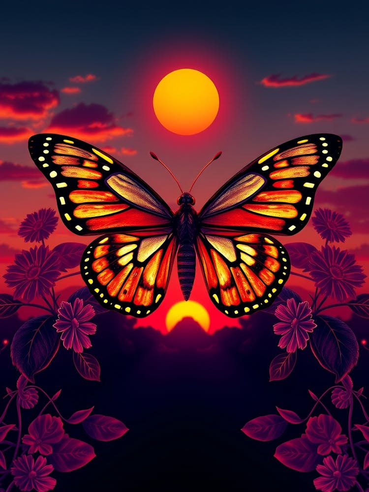 Butterfly At Sunset 1