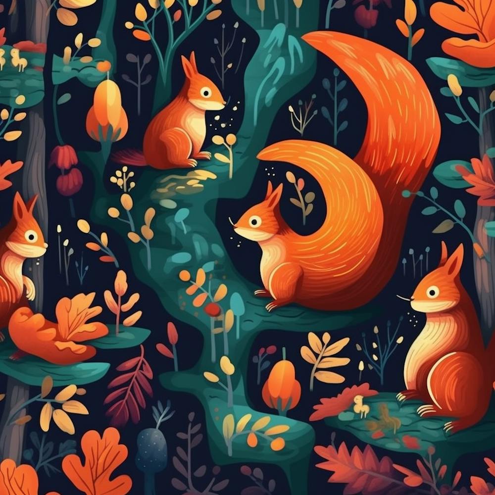 Squirrels In The Forest