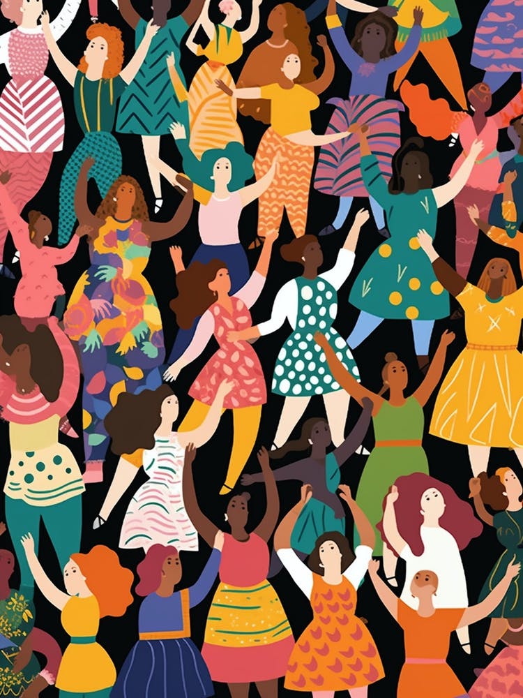 Body Positivity We All Stand Together Boho Illustration 23