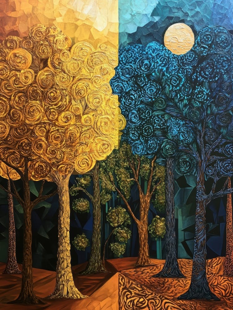 Two Trees In The Moonlight