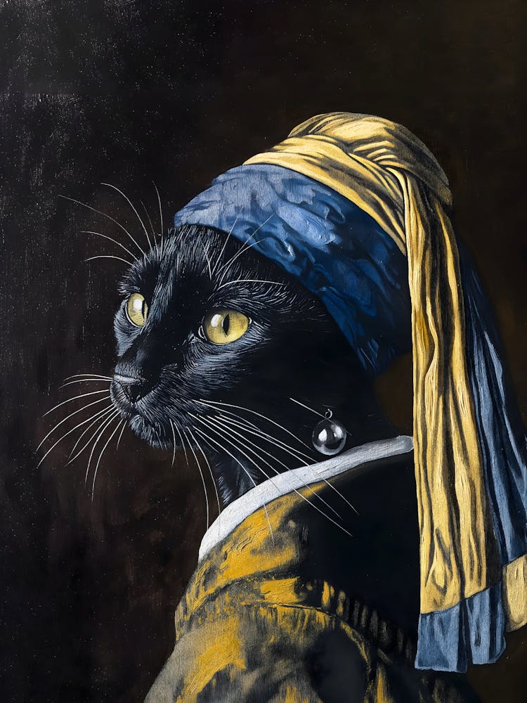 Cat With Pearl Earring 1