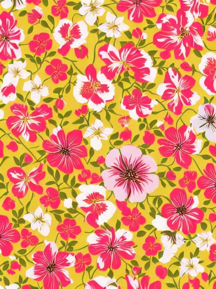 Morning Glory Floral Print Retro Pattern 2 Flower