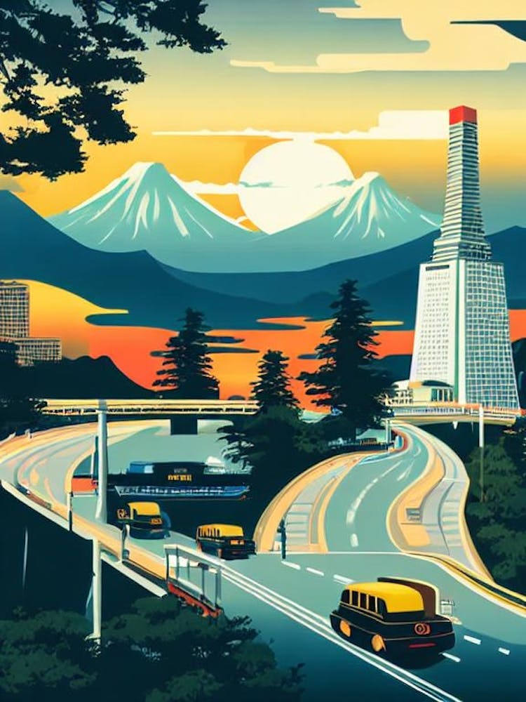 Tokyo Bay Japan Vintage Poster harbour