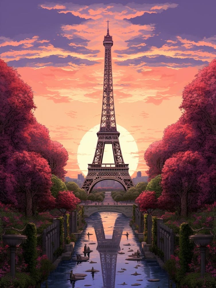 Eiffel Tower Pixel-Kunst 3