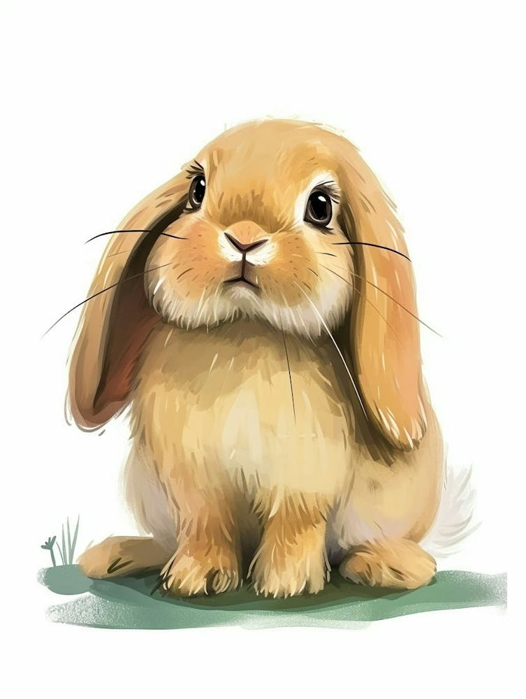 Holland Lop Kaninchen Kinderillustration 4