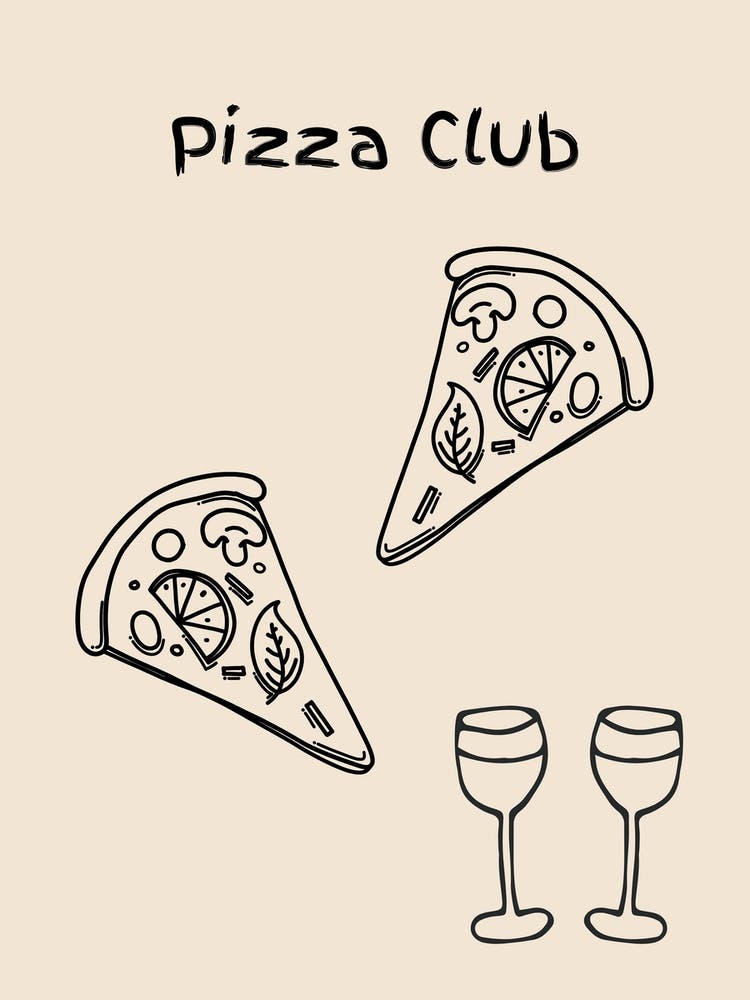 Pizza Club Poster B&W