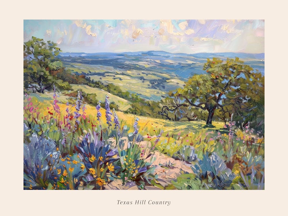 Western Landscapes Texas Hill Country 3 Poster