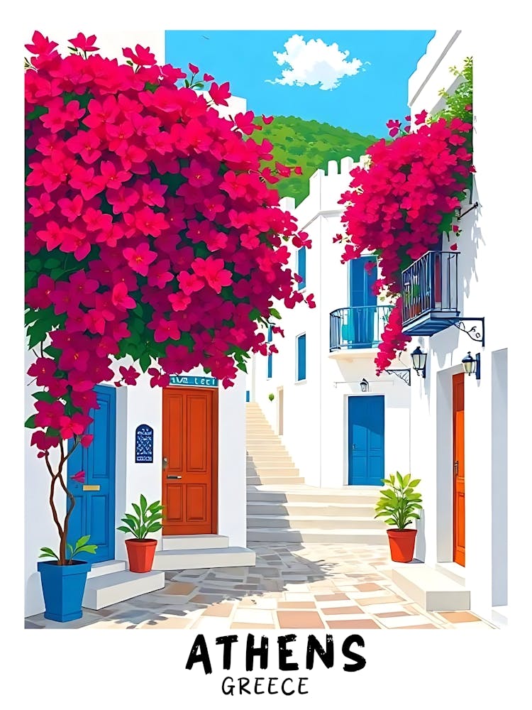 Athens Greece Vintage Travel Poster 16