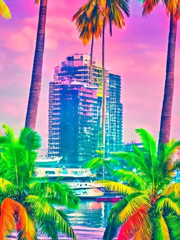 Port Of Balboa Panama Retro Risograph Print 1 harbour