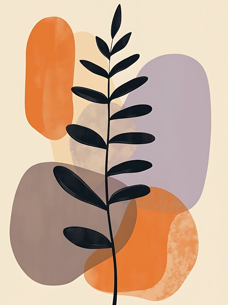 Muted Pastel Nature Scene with Delicate Lines