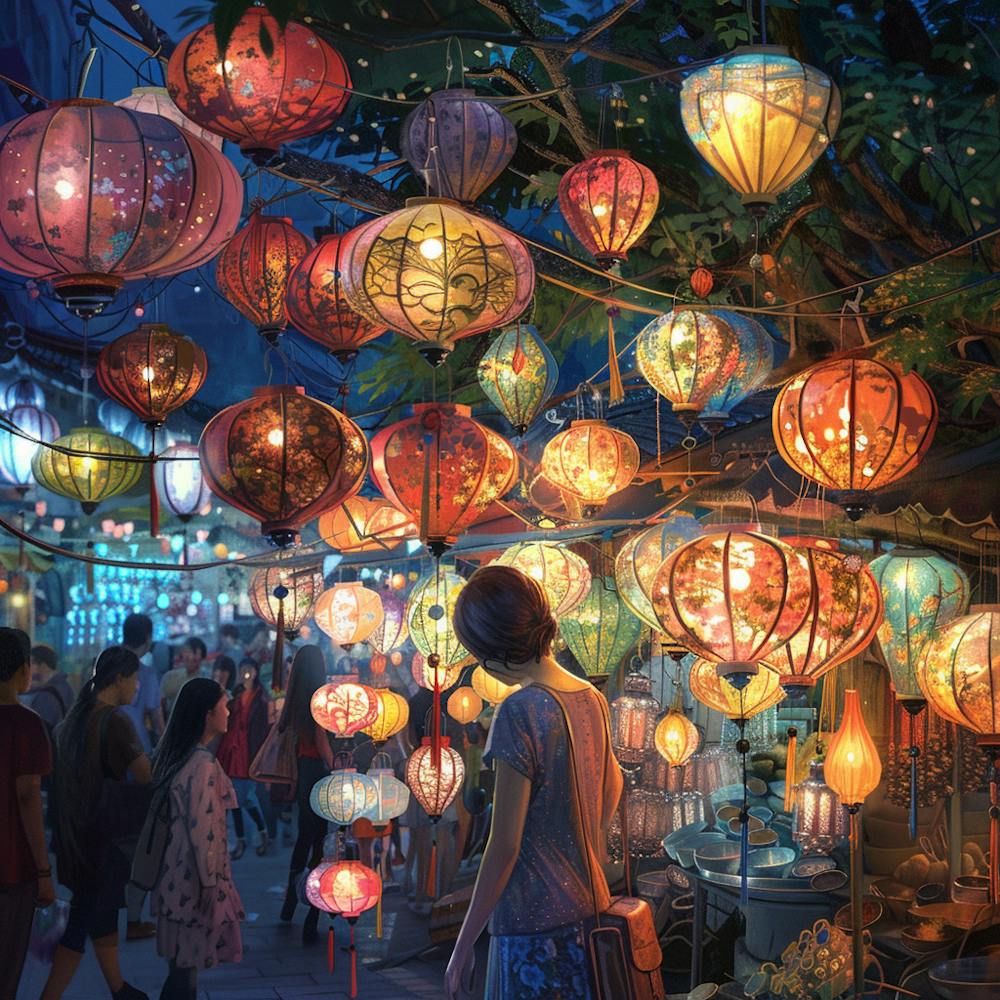 Lanterns At Night
