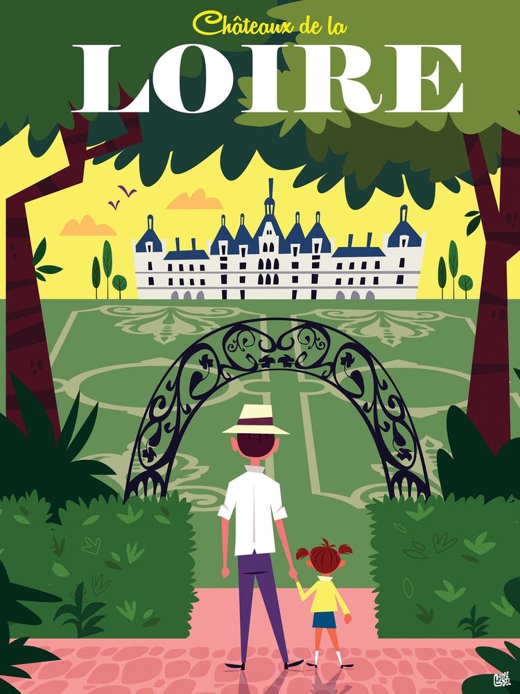 Chateaux De La Loire Poster Grün
