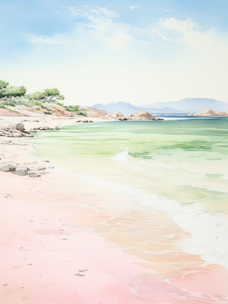 A Sketch Of Elafonisi Beach, Crete Greece 4