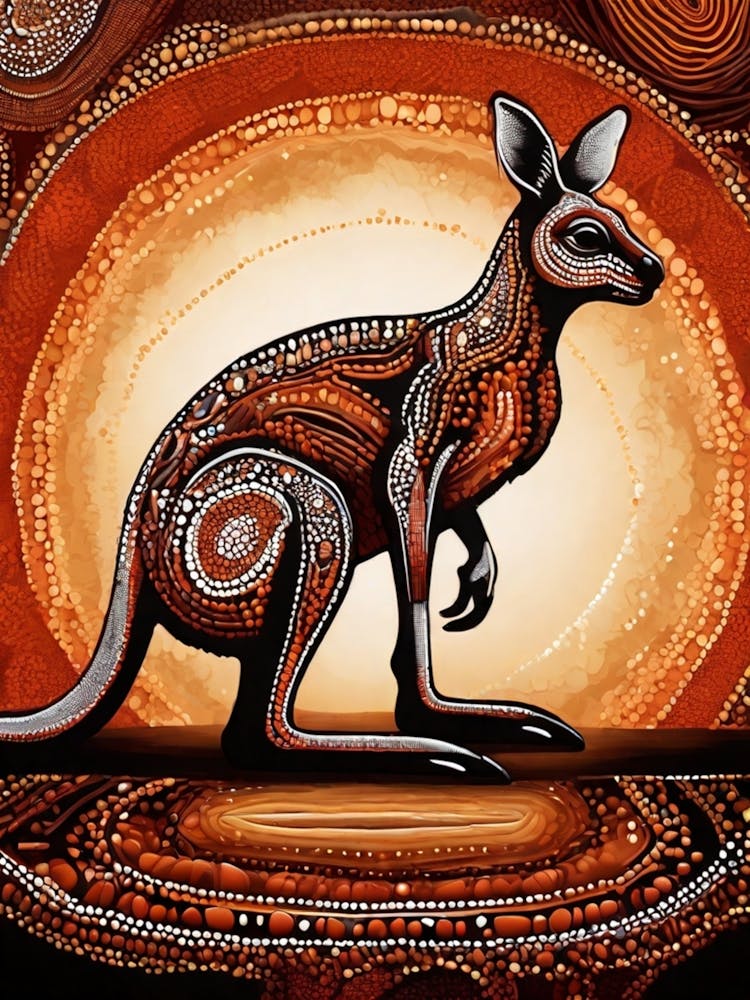 Par Défaut Style de Peinture Aborigène Australien Traditionnel à Points I 0