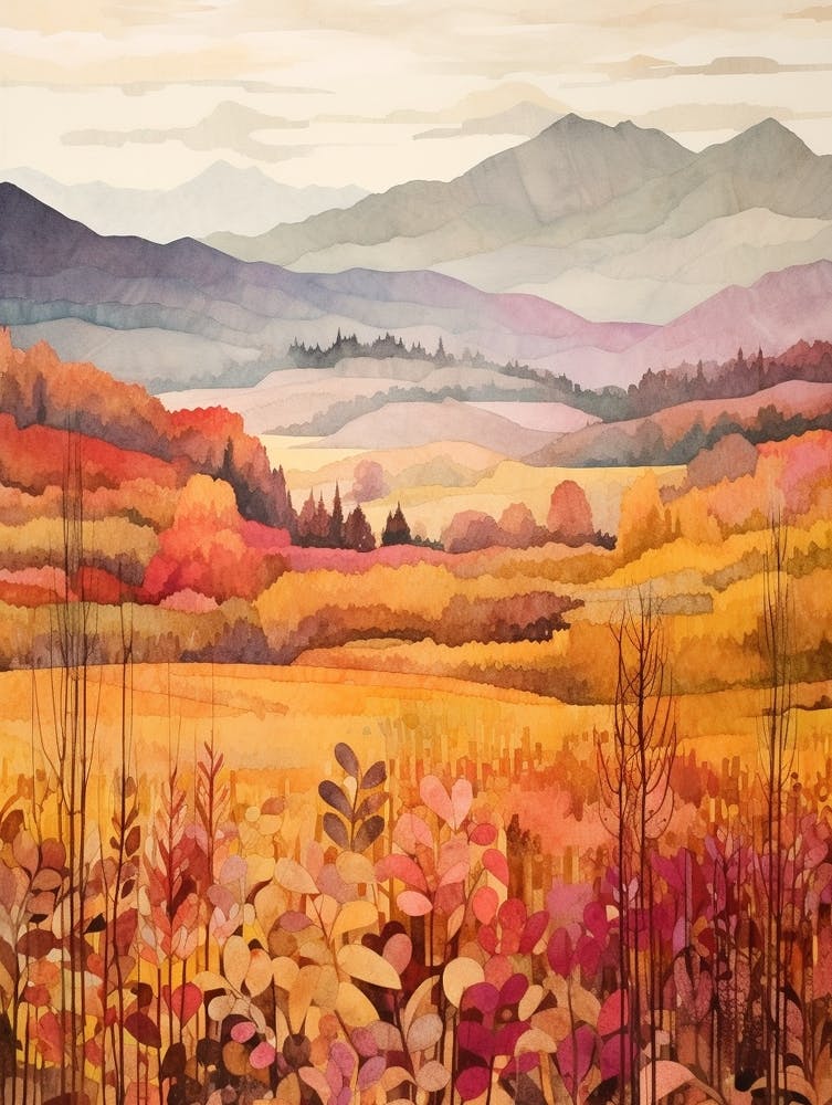 Autumn National Park Painting Pyrenees National Park 4