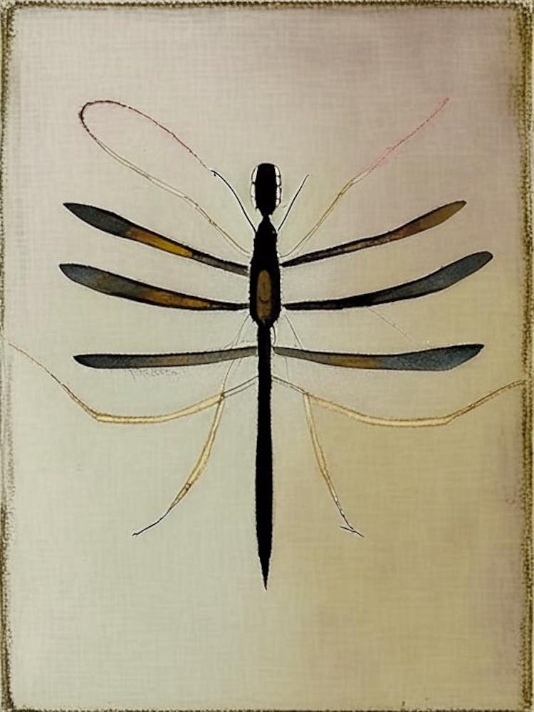 Dragonfly Symbol Abstract Painting