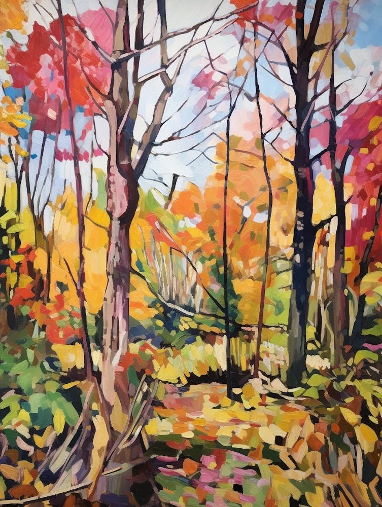Autumn Gardens Painting Jardin Botanique De Montral Canada 4