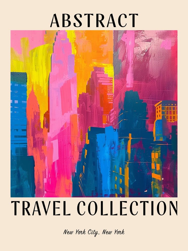 Abstract Travel Collection Poster New York City Usa 4