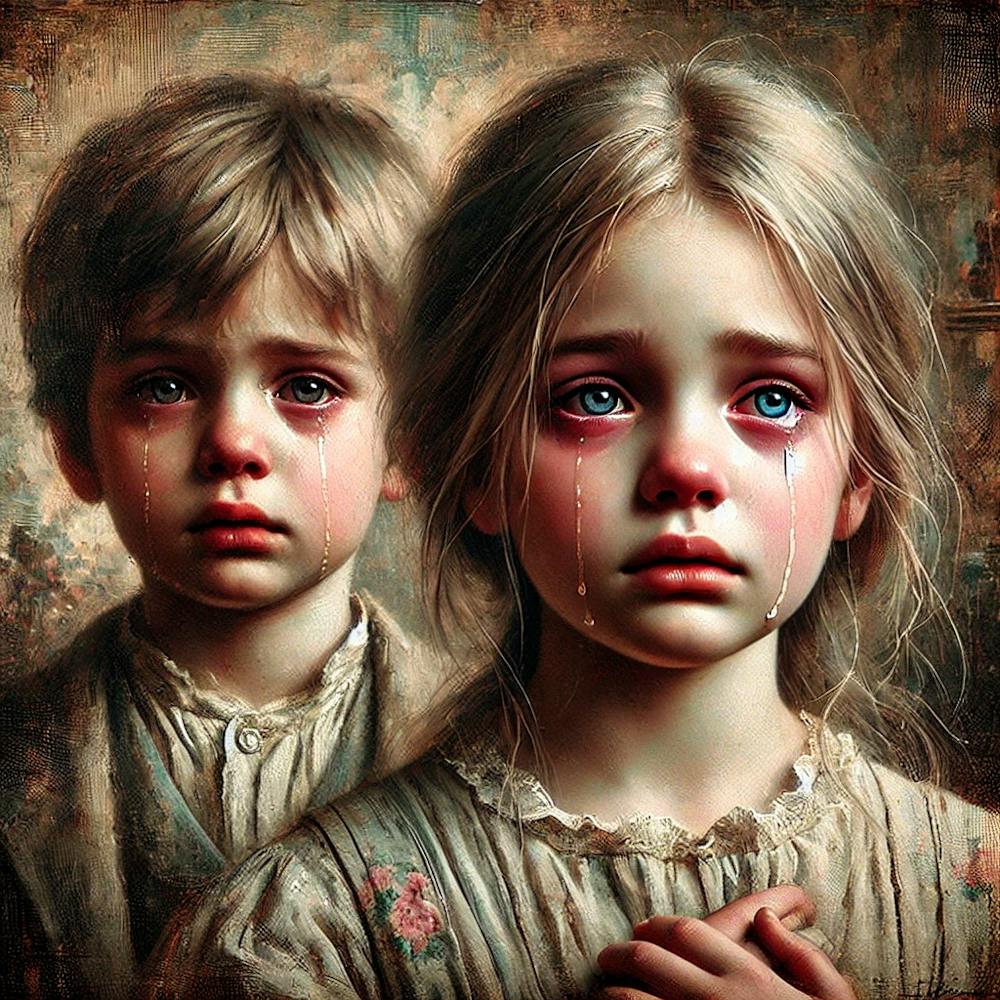 Brother And Sister Crying